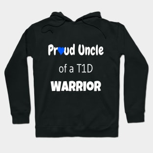 Proud Uncle White Font Blue Heart Hoodie